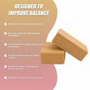 2 x Cork Yoga Block Organic Yoga Prop Accessory Exercise Brick - Online Only