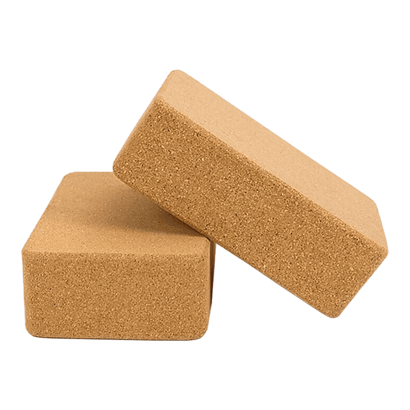 2 x Cork Yoga Block Organic Yoga Prop Accessory Exercise Brick - Online Only