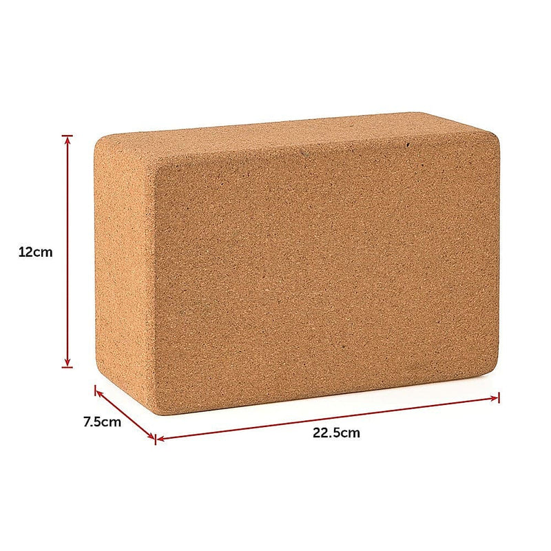 2 x Cork Yoga Block Organic Yoga Prop Accessory Exercise Brick - Online Only