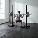 Adjustable Squat Rack Pair Steel Barbell Bench Press Stands Gym Home - ONLINE ONLY