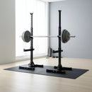 Adjustable Squat Rack Pair Steel Barbell Bench Press Stands Gym Home - ONLINE ONLY