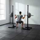 Adjustable Squat Rack Pair Steel Barbell Bench Press Stands Gym Home - ONLINE ONLY
