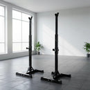 Adjustable Squat Rack Pair Steel Barbell Bench Press Stands Gym Home - ONLINE ONLY