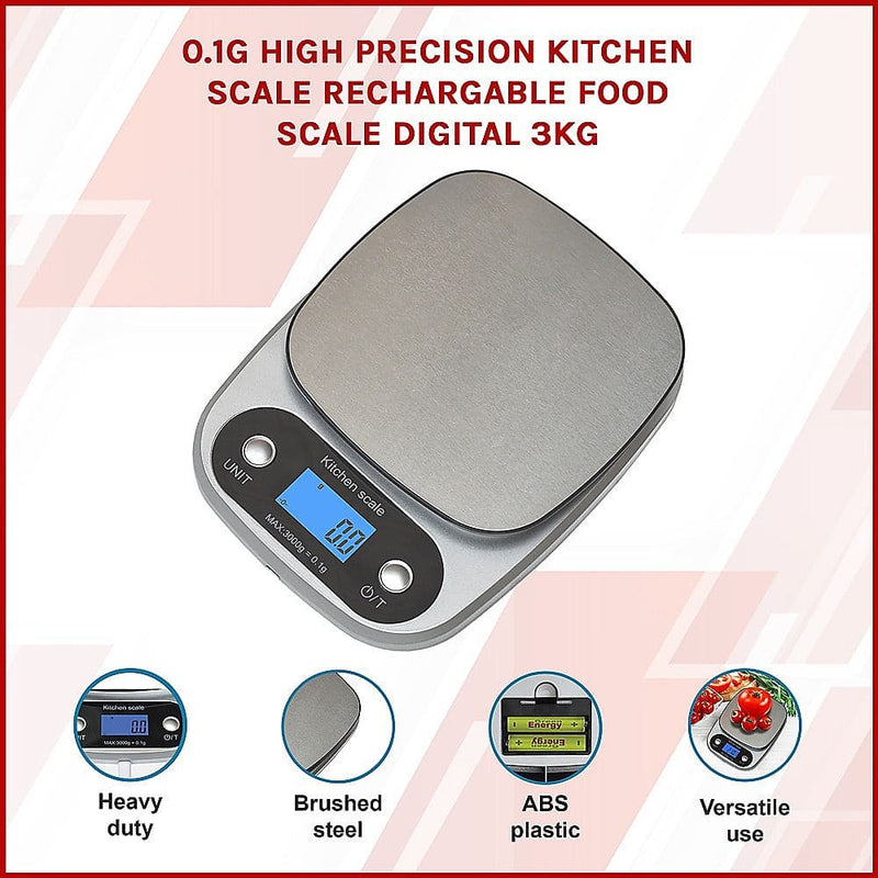 0.1g High Precision Kitchen Scale (Rechargable) [ONLINE ONLY]