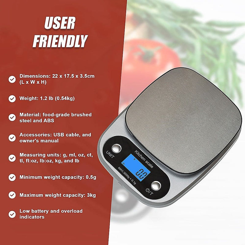 0.1g High Precision Kitchen Scale (Rechargable) [ONLINE ONLY]