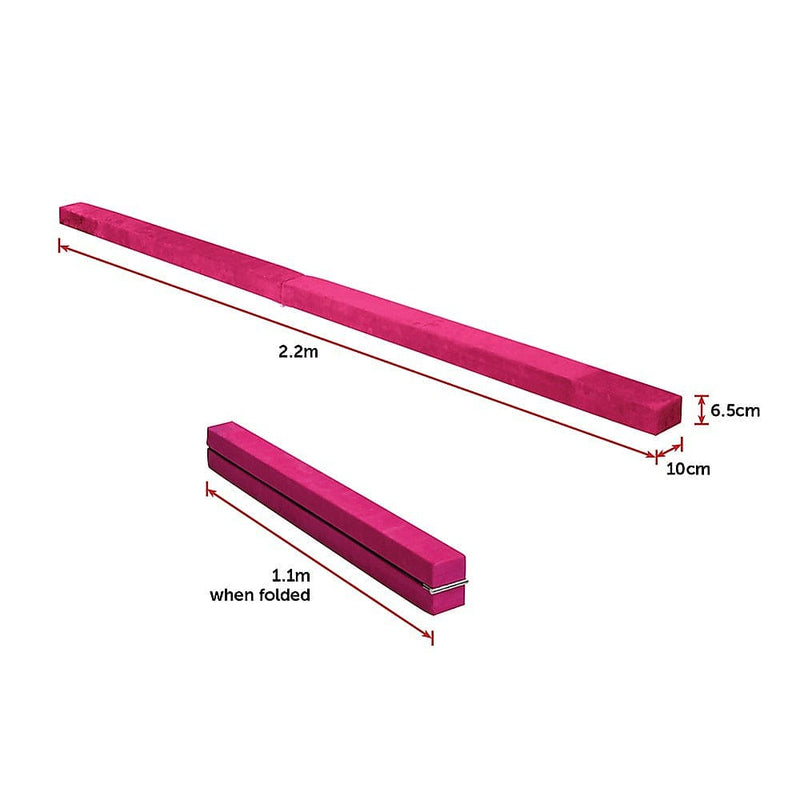 2.2m Gymnastics Folding Balance Beam Pink [ONLINE ONLY]