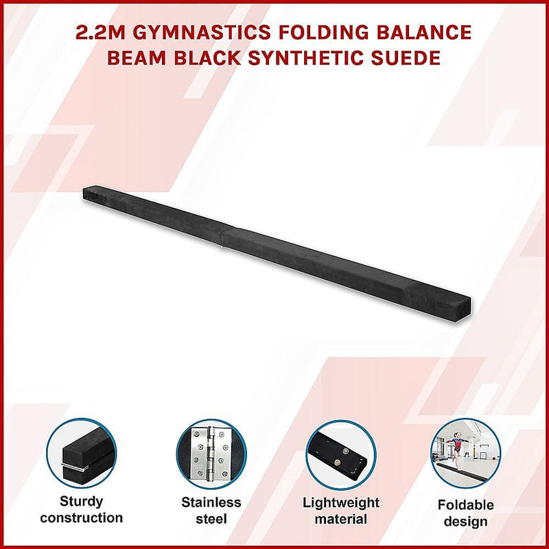 2.2m Gymnastics Folding Balance Beam Black [ONLINE ONLY]