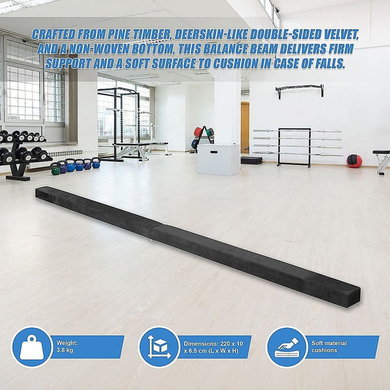 2.2m Gymnastics Folding Balance Beam Black [ONLINE ONLY]