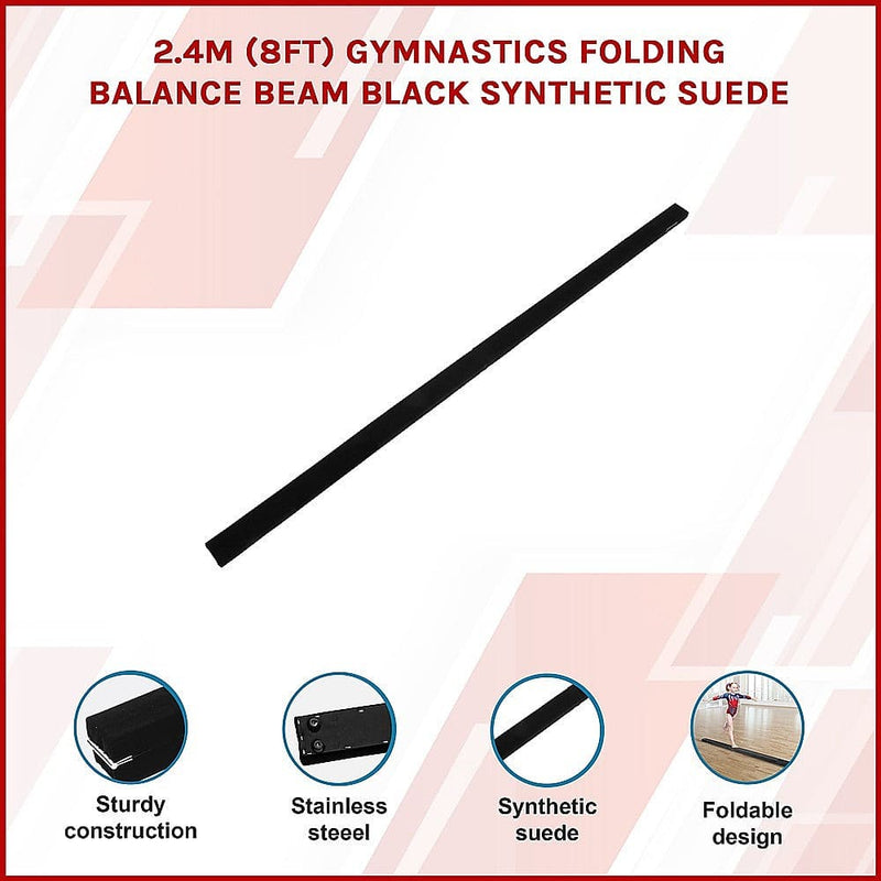 2.4m (8FT) Gymnastics Folding Balance Beam Black [ONLINE ONLY]