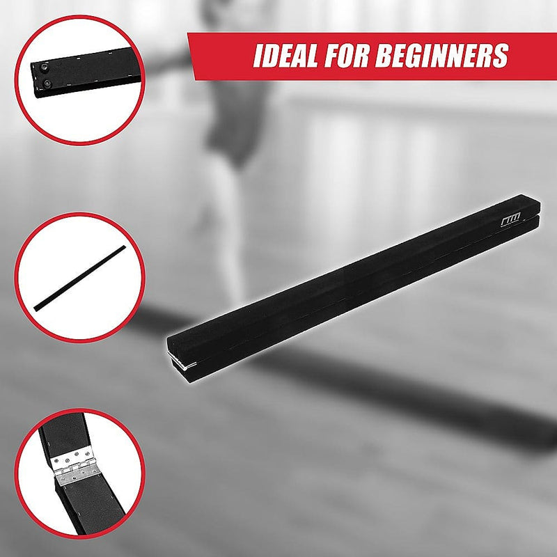 2.4m (8FT) Gymnastics Folding Balance Beam Black [ONLINE ONLY]