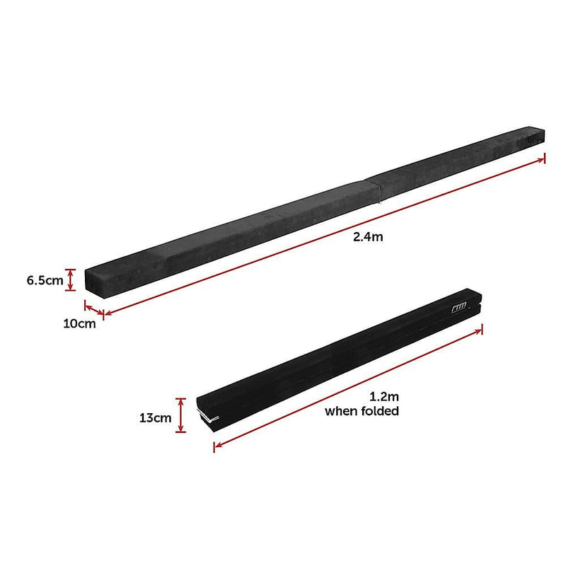 2.4m (8FT) Gymnastics Folding Balance Beam Black [ONLINE ONLY]