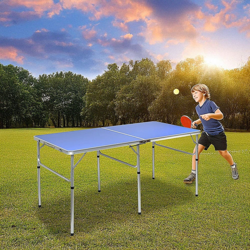 152cm Portable Tennis Table, Folding Ping Pong Table Game Set - ONLINE ONLY