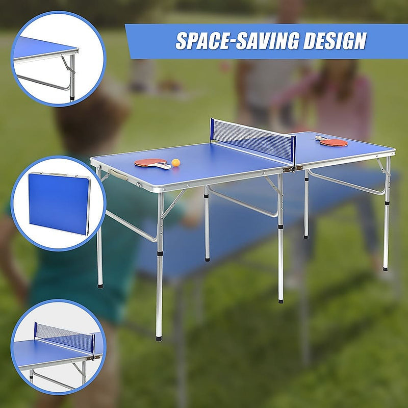 152cm Portable Tennis Table, Folding Ping Pong Table Game Set - ONLINE ONLY