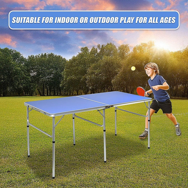 152cm Portable Tennis Table, Folding Ping Pong Table Game Set - ONLINE ONLY