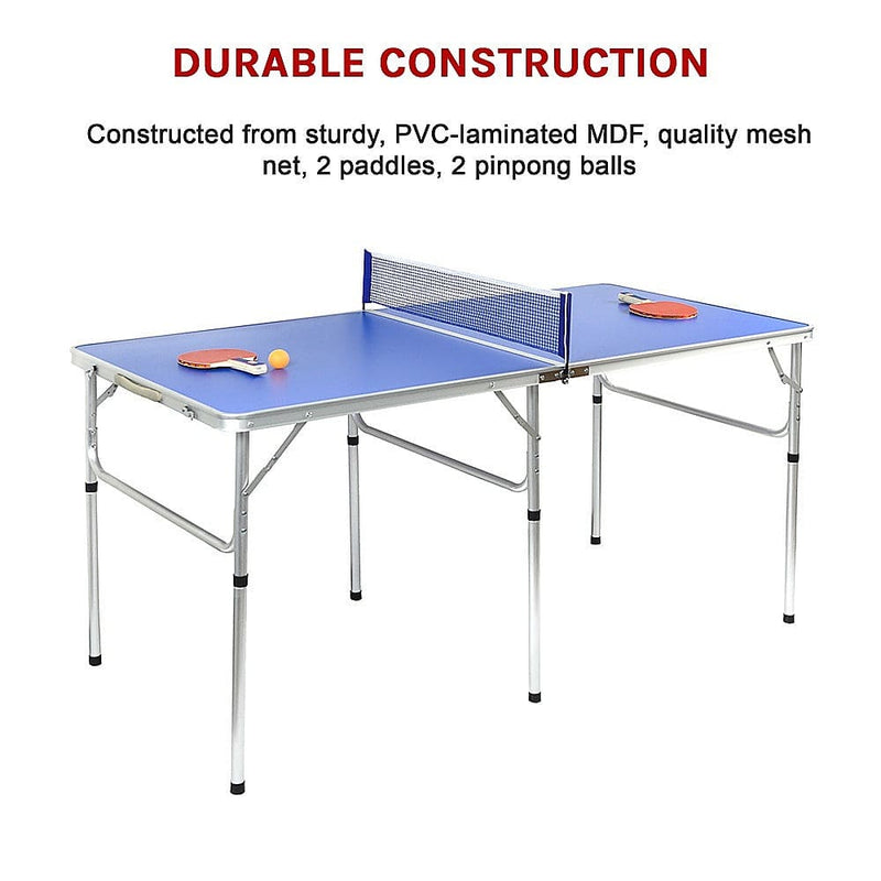 152cm Portable Tennis Table, Folding Ping Pong Table Game Set - ONLINE ONLY