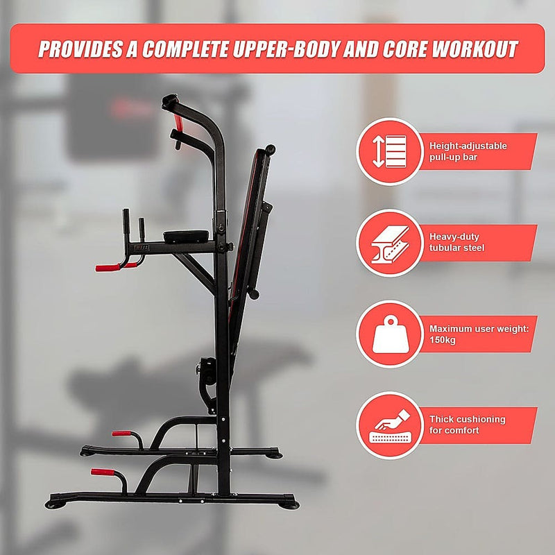 Power Tower Pull Up Weight Bench Dip Multi Station Chin Up Home Gym Equipment [ONLINE ONLY]