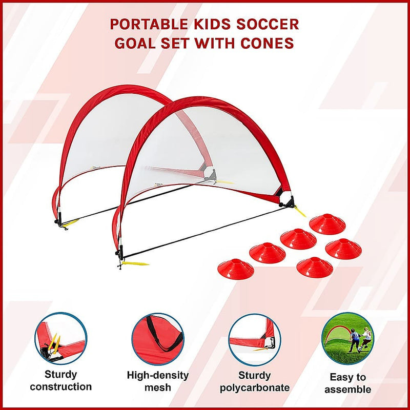 Portable Kids Soccer Goal Set with Cones - ONLINE ONLY