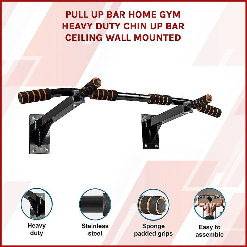 Pull Up Bar Home Gym Heavy Duty Chin Up Bar Ceiling Wall Mounted- ONLINE ONLY