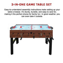 4FT 3-in-1 Games Foosball Soccer Hockey Pool Table - ONLINE ONLY