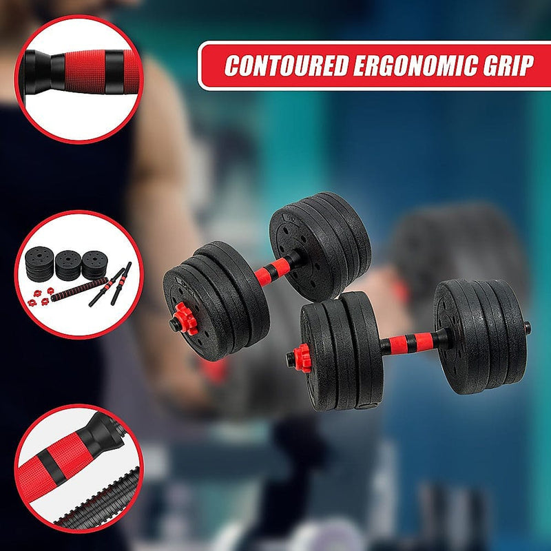 20kg Adjustable Rubber Dumbbell Set [ONLINE ONLY]