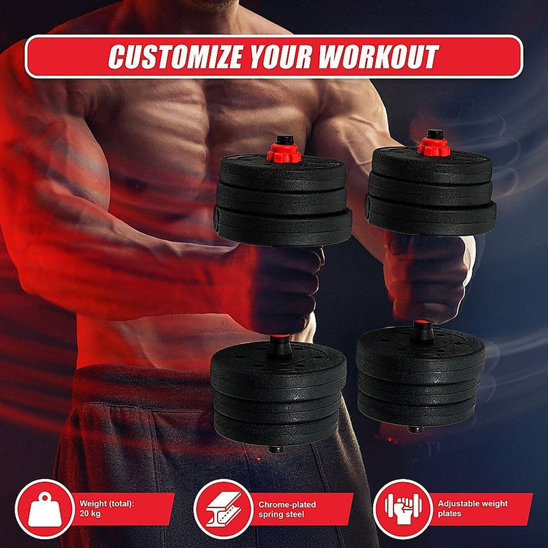 20kg Adjustable Rubber Dumbbell Set [ONLINE ONLY]