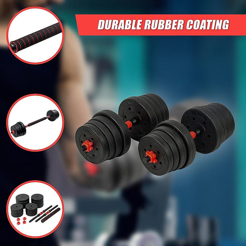 30kg Adjustable Rubber Dumbbell Set [ONLINE ONLY]