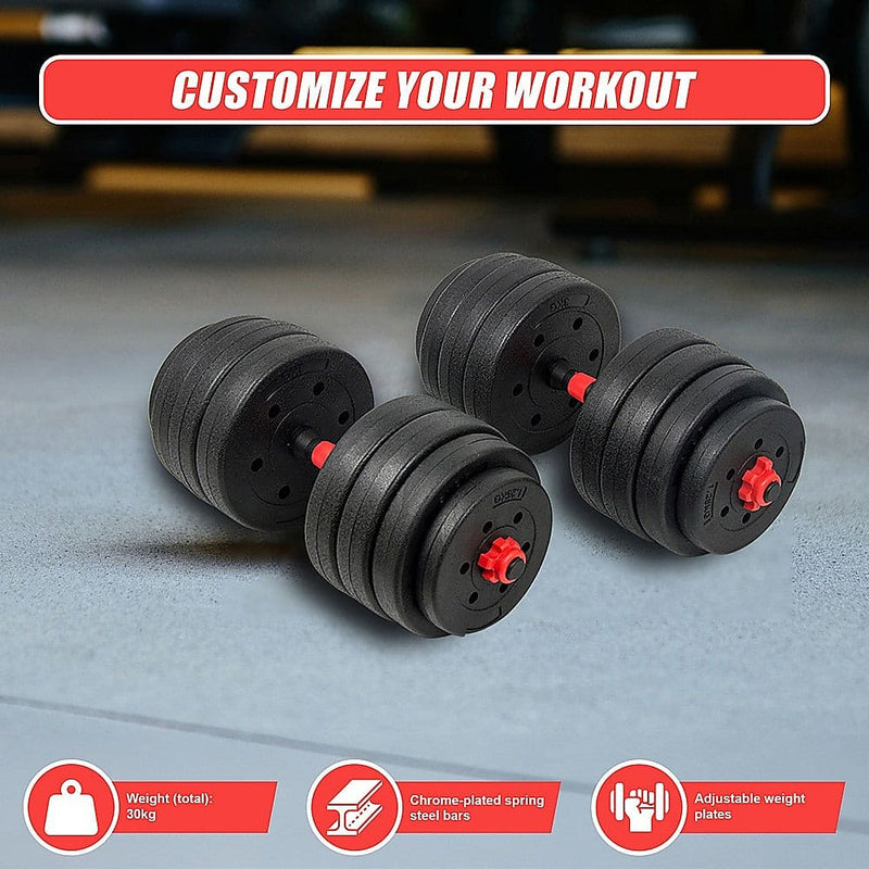 30kg Adjustable Rubber Dumbbell Set [ONLINE ONLY]