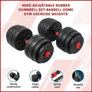40kg Adjustable Rubber Dumbbell Set [ONLINE ONLY]