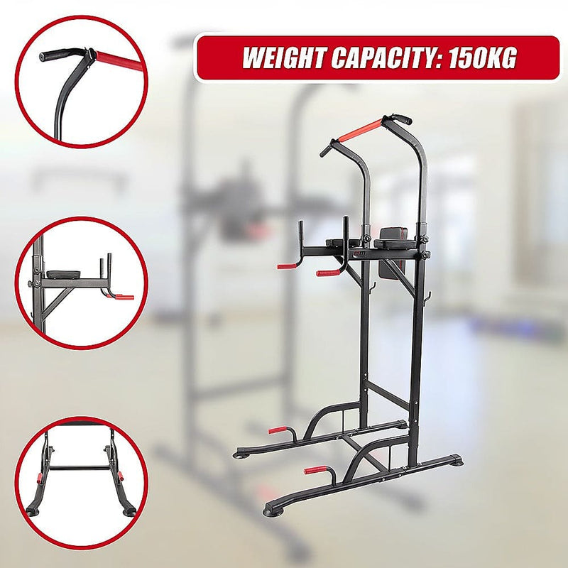 Power Tower Chin Up Bar Push Pull Up Knee Raise Weight Bench Gym Station [ONLINE ONLY]