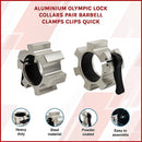 Aluminium Olympic Lock Collars Pair Barbell Clamps Clips Quick - FREE delivery - ONLINE ONLY