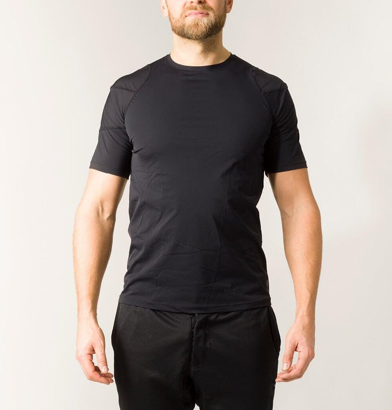 Swedish Posture Men's Posture Reminder T-Shirt Posture Corrector, Black or White