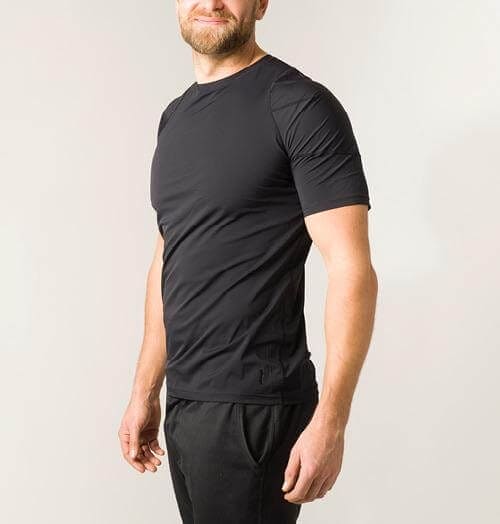 Swedish Posture Men's Posture Reminder T-Shirt Posture Corrector, Black or White