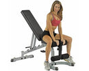Body-Solid Flat Incline Decline Bench with Wheels for easy stow away.