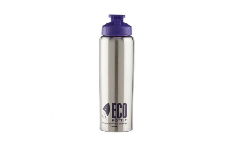 Eco Bottle Stainless Steel Sports Bottle with Coloured Cap (VIOLET) (BPA Free) 750mL
