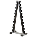 10-Pair A-Frame Vertical Dumbbell Rack (For Rubber Hex or Vinyl Dumbbells)