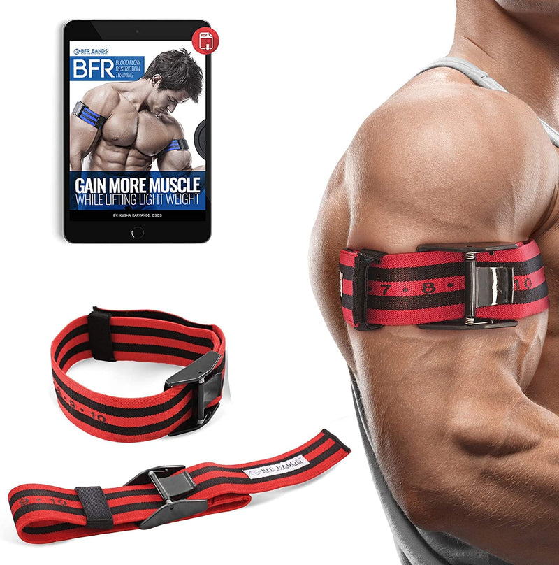BFR BANDS PRO-X Occlusion Training Bands (Blood Flow Restriction Bands for Arms, Legs or Glutes)