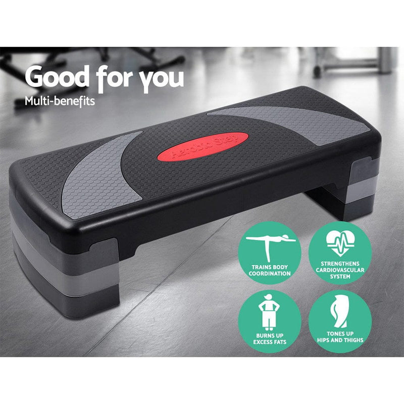 EFit 3 Level Aerobic Step Exercise Stepper 78cm Gym Home Fitness- ONLINE ONLY