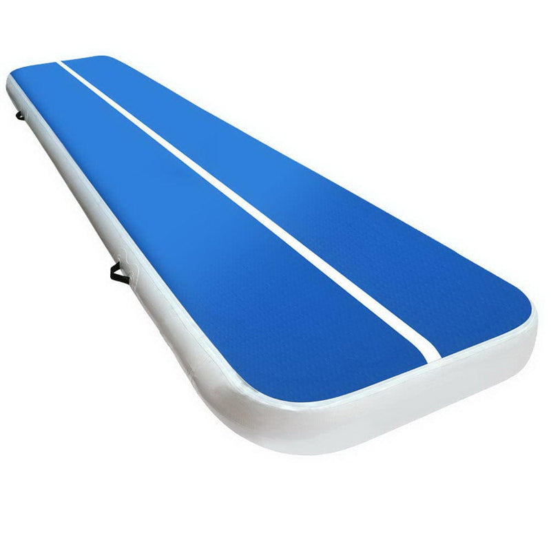 4m x 1m Inflatable Air Track Mat 20cm Thick Gymnastic Tumbling Blue And White [ONLINE ONLY]