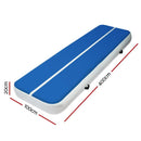 4m x 1m Inflatable Air Track Mat 20cm Thick Gymnastic Tumbling Blue And White [ONLINE ONLY]