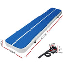E FIT 6X1M Inflatable Air Track Mat 20CM Thick with Pump Tumbling Gymnastics Blue [ONLINE ONLY]