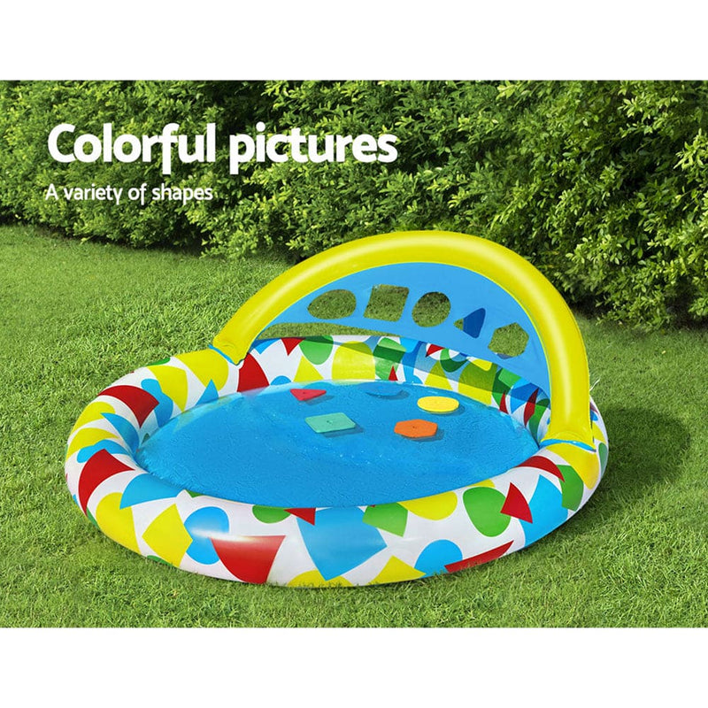 Bestway Kids Pool 120x117x46cm Inflatable Play Swimming Pools w/ Canopy 45L - ONLINE ONLY