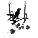 BUNDLE: FID Bench & Adjustable Rack with 50KG Barbell/Dumbbell Set