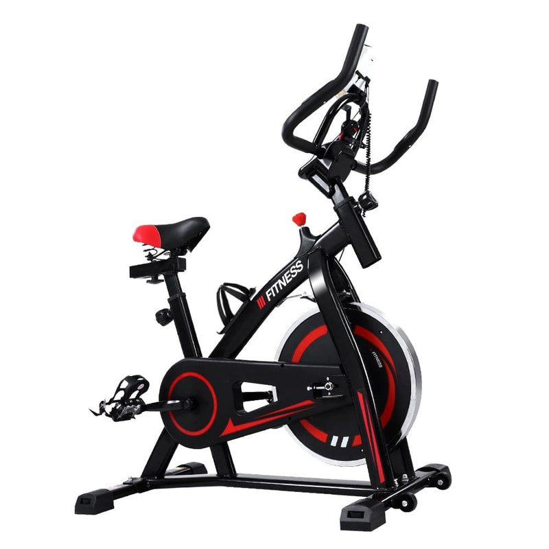 Spin Exercise Bike Flywheel Fitness Commercial Home Workout Gym Machine Bonus Phone Holder Black [ONLINE ONLY]