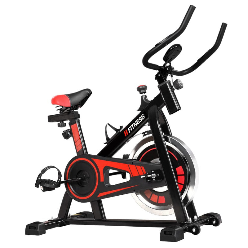 EFit Spin Bike Exercise Bike Flywheel Cycling Home Gym Fitness 120kg - ONLINE ONLY