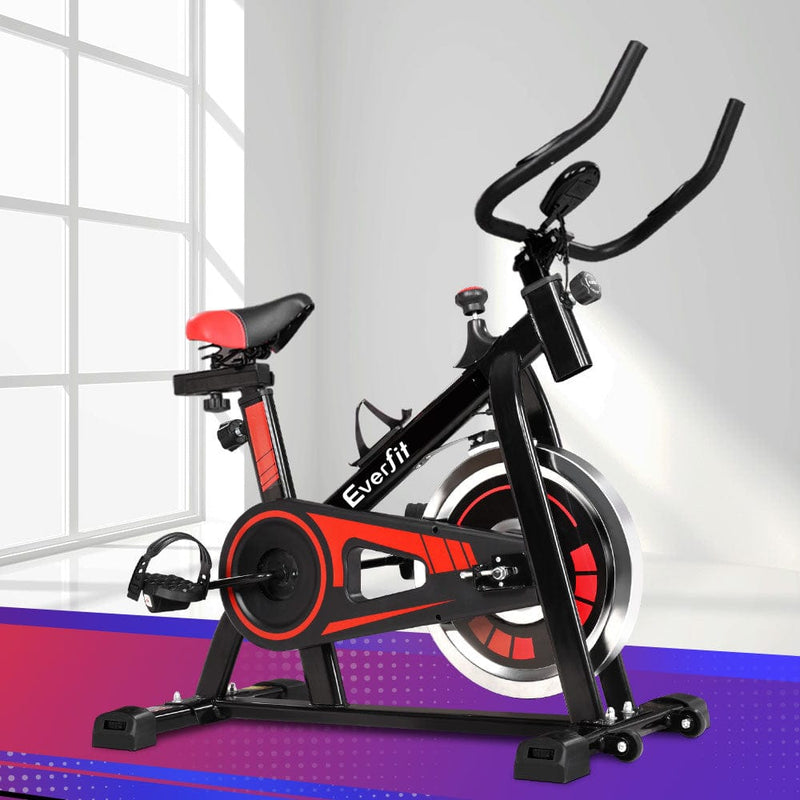 EFit Spin Bike Exercise Bike Flywheel Cycling Home Gym Fitness 120kg - ONLINE ONLY
