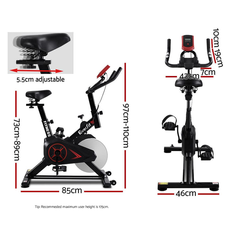 EFit Spin Bike Exercise Bike Flywheel Cycling Home Gym Fitness Machine - ONLINE ONLY