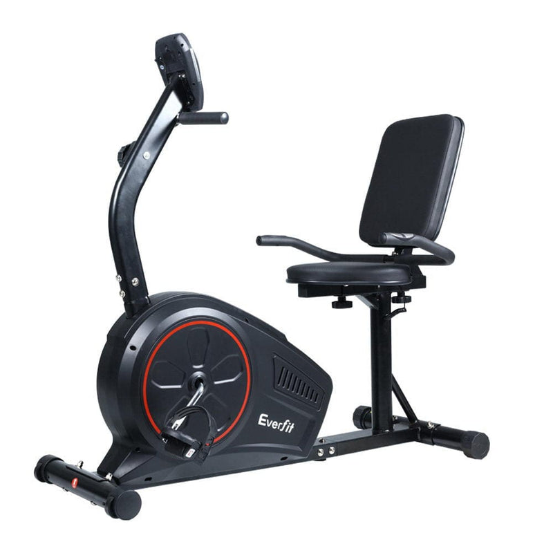 EFit Magnetic Recumbent Exercise Bike Fitness Trainer Home Gym Equipment Black [ONLINE ONLY]