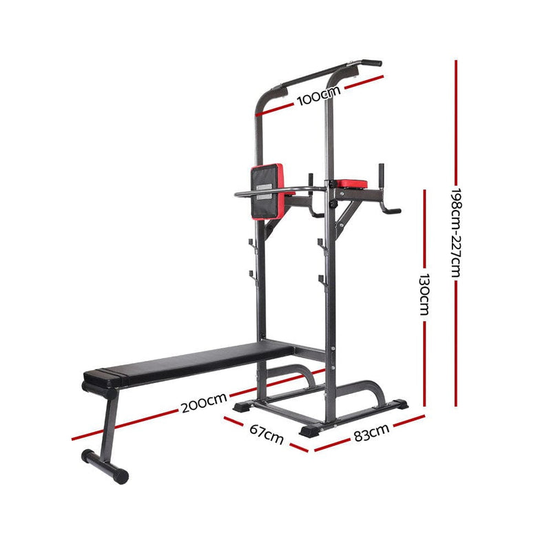 EFit Weight Bench Chin Up Bar Bench Press Home Gym 380kg Capacity- ONLINE ONLY