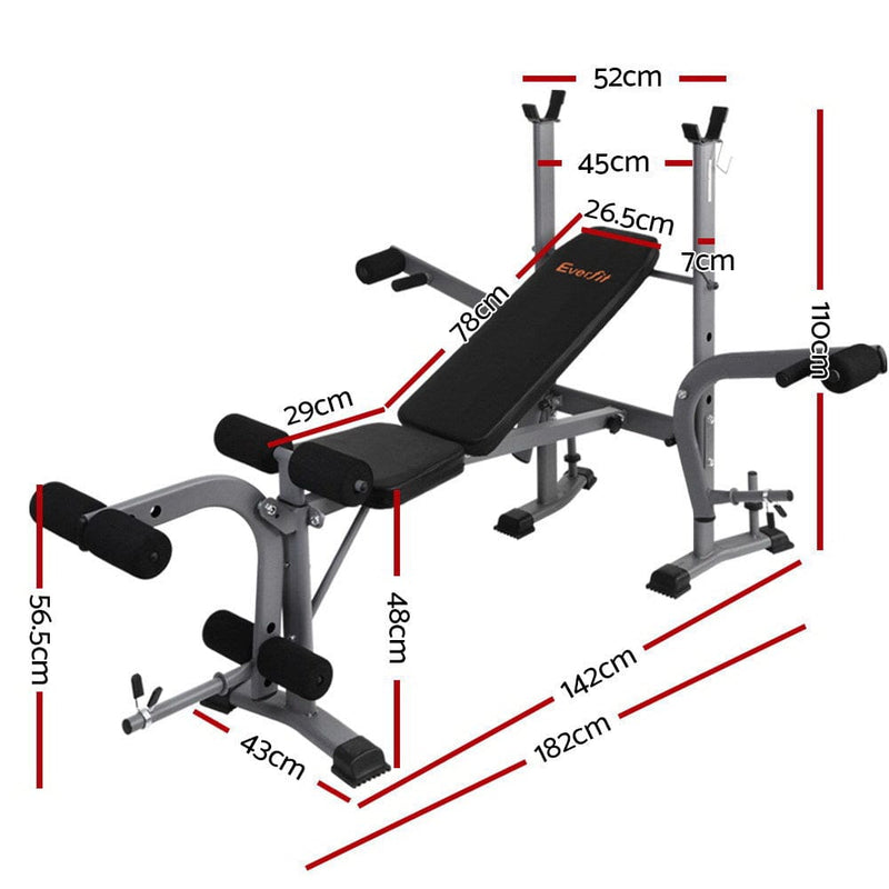 EFit Weight Bench 8 in 1 Bench Press Adjustable Home Gym Station 200kg- ONLINE ONLY