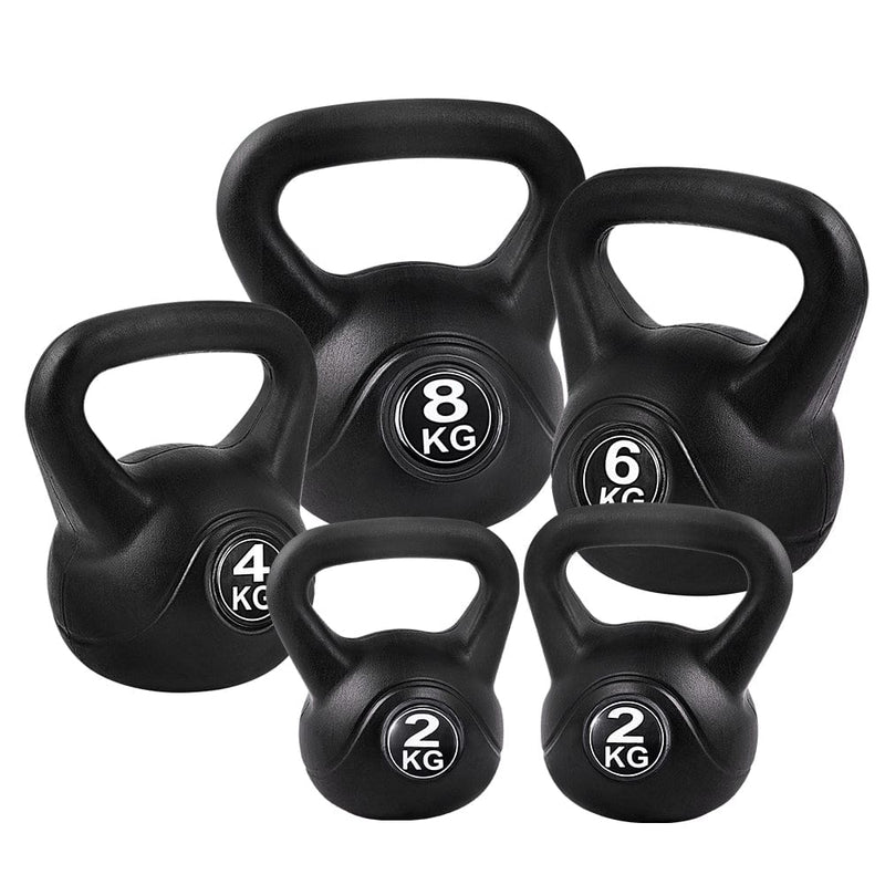 EFit 22kg Kettlebell Set Weight Lifting Kettlebells Bench Dumbbells Gym Home- ONLINE ONLY